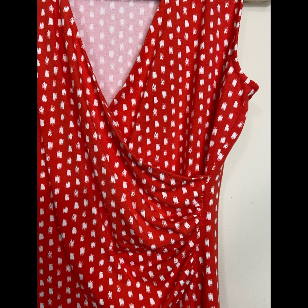 Talbots Women's Size Small Petite Surplice Polkadot Sleeveless Top Blouse NICE!! - Picture 5 of 7
